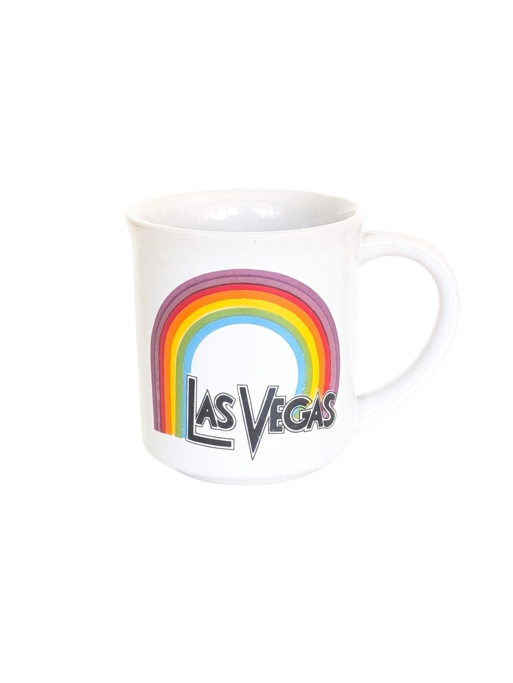 Vintage Las Vegas Souvenir Coffee Mug with Rainbow